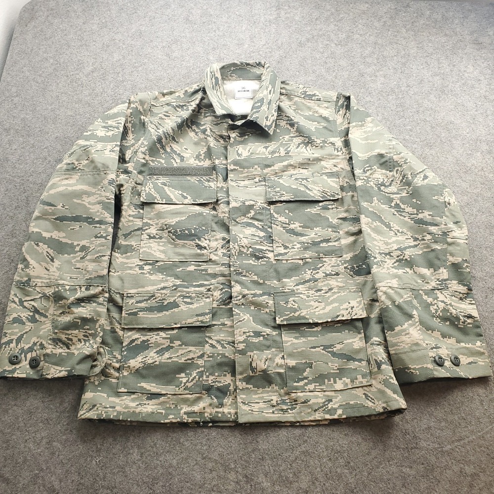 US Air Force ABU Digital Camo Tiger Stripe Field Coat Mens 34S Utility Ripstop